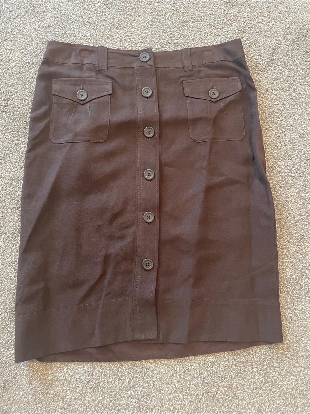 Chocolate Brown button front skirt